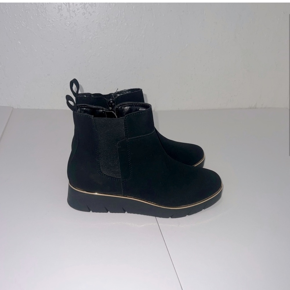 ANDIAMO BLACK SUEDE ANKLE BOOTS 8.5